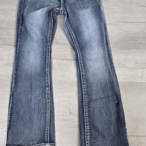 ND Weekend Medium Wash Bootcut Stretch Embroidered 5-Pocket Denim Jeans Blue